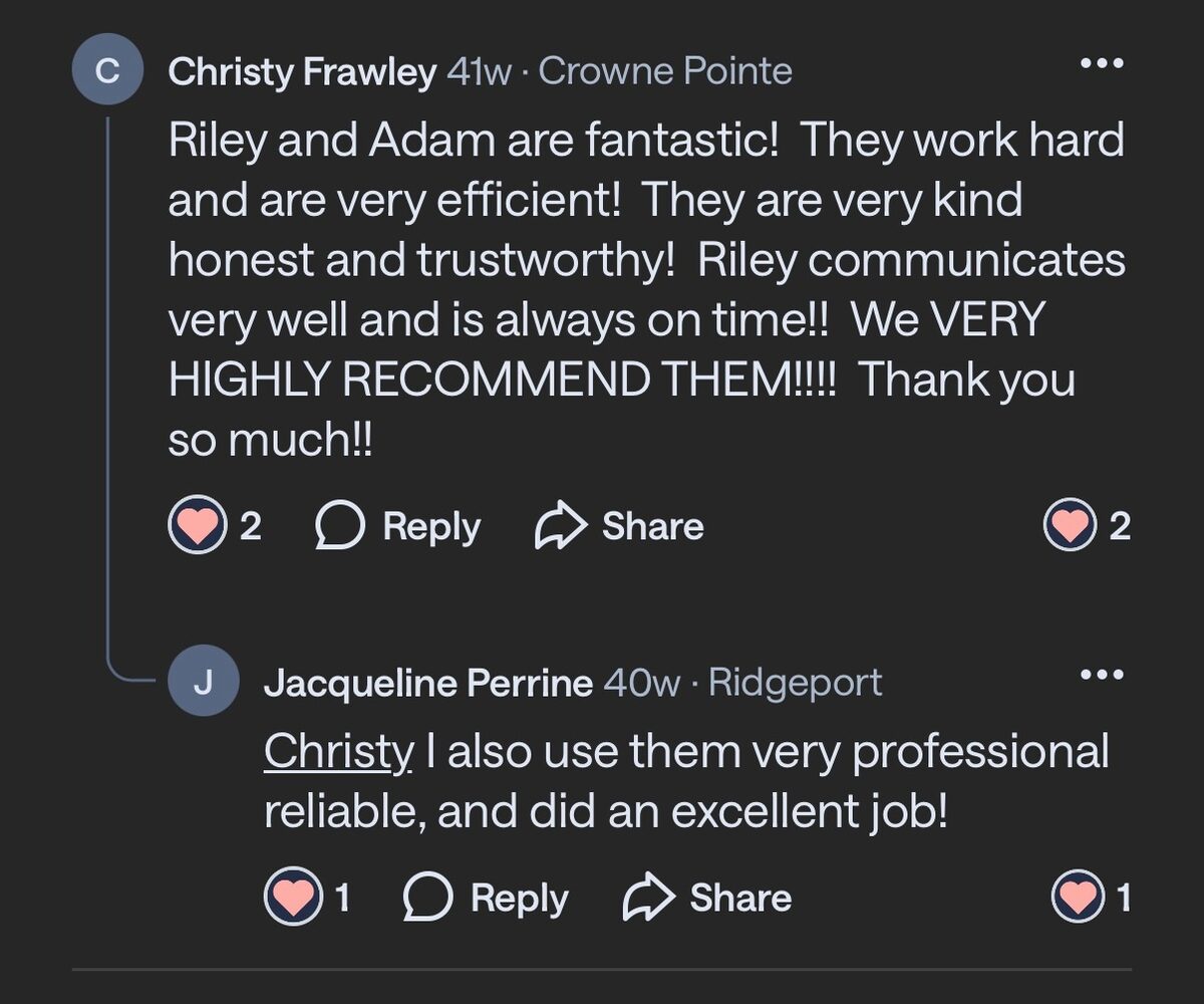 Five-star customer review of Riley Costello Hauling